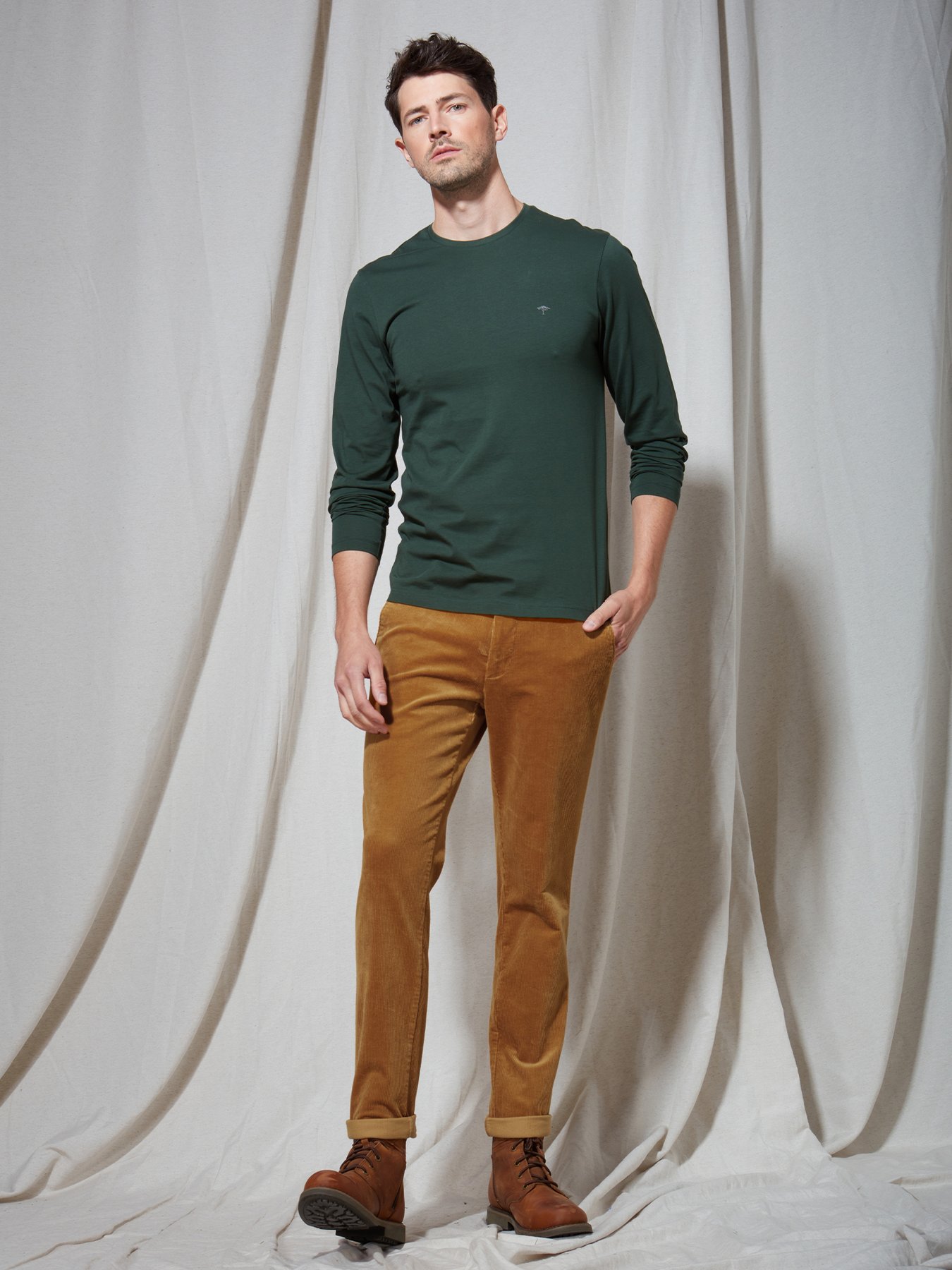 12211510-746 Fynch-Hatton Long Sleeve T-Shirt Emerald 12211510-746 Fynch-Hatton Long Sleeve T-Shirt Emerald