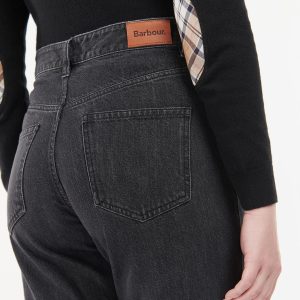 LTR0308BK11 Barbour Burne Mid-Rise Straight Jeans Black