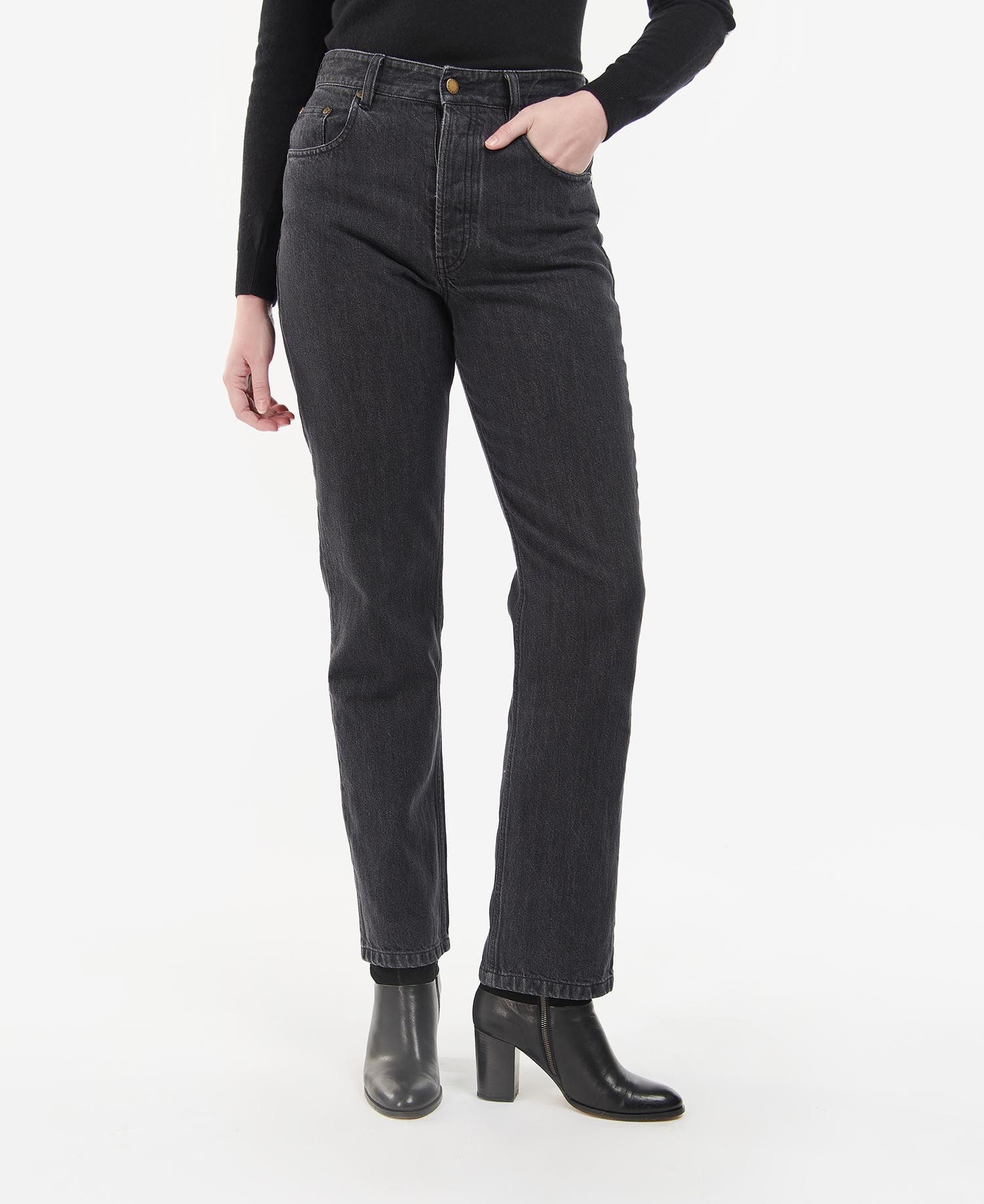 LTR0308BK11 Barbour Burne Mid-Rise Straight Jeans Black LTR0308BK11 Barbour Burne Mid-Rise Straight Jeans Black