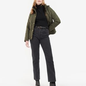 LTR0308BK11 Barbour Burne Mid-Rise Straight Jeans Black