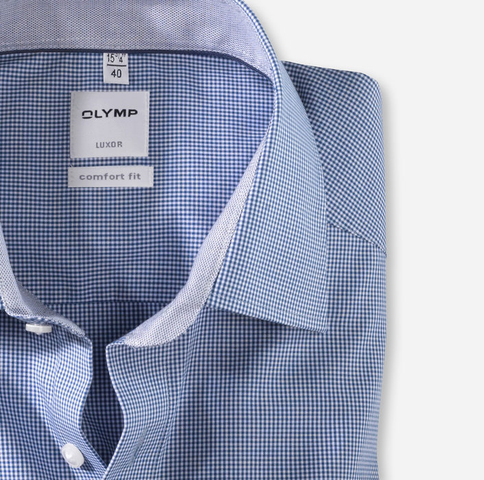 31906419 Olymp Comfort Fit Fine Gingham Shirt Navy 31906419 Olymp Comfort Fit Fine Gingham Shirt Navy