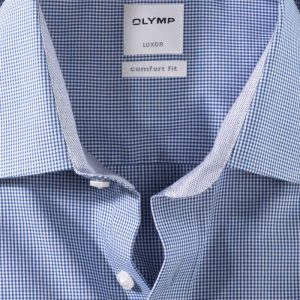 31906419 Olymp Comfort Fit Fine Gingham Shirt Navy