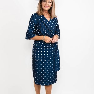 Coco Doll Polka Dot Occasion Dress Navy