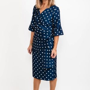 Coco Doll Polka Dot Occasion Dress Navy