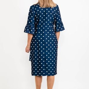 Coco Doll Polka Dot Occasion Dress Navy