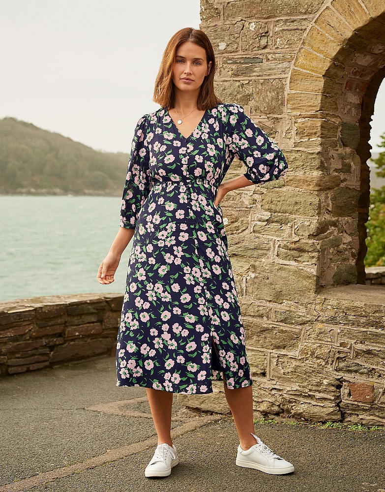 WSJ035_GRNBLKFLR Crew Lila Dress WSJ035_GRNBLKFLR Crew Lila Dress