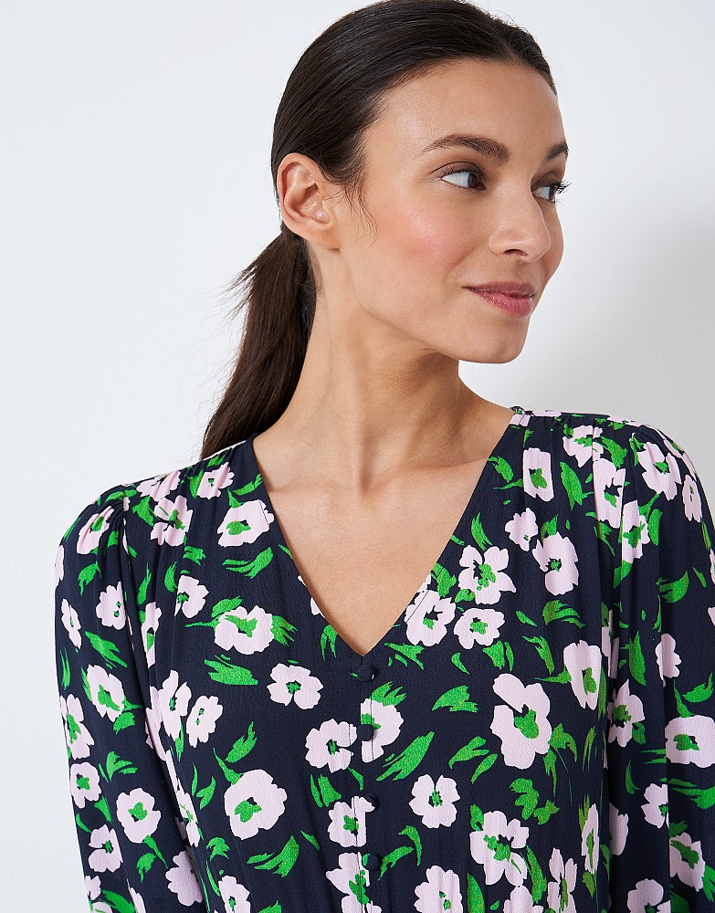 WSJ035_GRNBLKFLR Crew Lila Dress WSJ035_GRNBLKFLR Crew Lila Dress