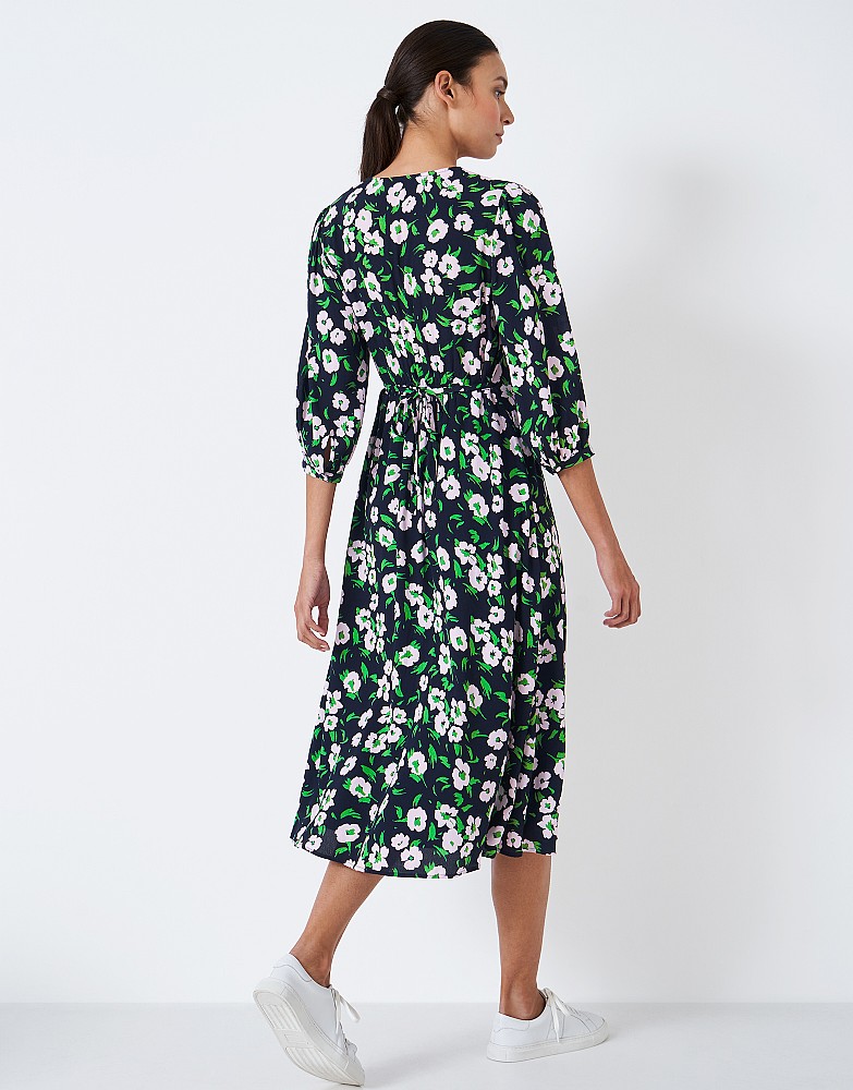 WSJ035_GRNBLKFLR Crew Lila Dress WSJ035_GRNBLKFLR Crew Lila Dress