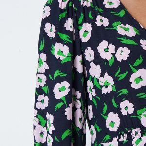 WSJ035_GRNBLKFLR Crew Lila Dress