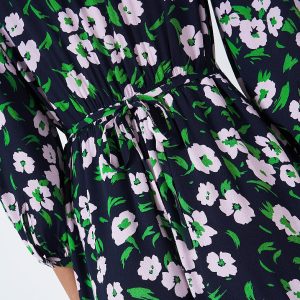 WSJ035_GRNBLKFLR Crew Lila Dress