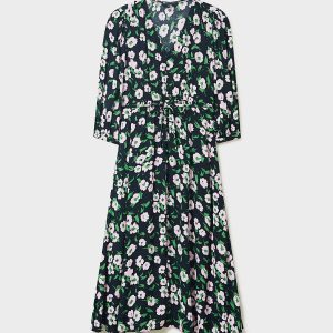 WSJ035_GRNBLKFLR Crew Lila Dress