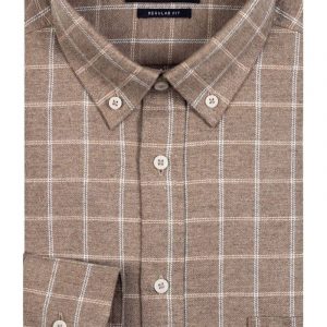 Giordano Brushed Cotton Check Fawn 327324-81
