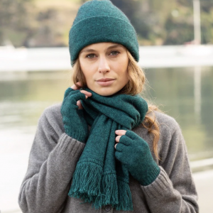 Noble Wilde Possum Merino Fringed Scarf NW5042 Paua
