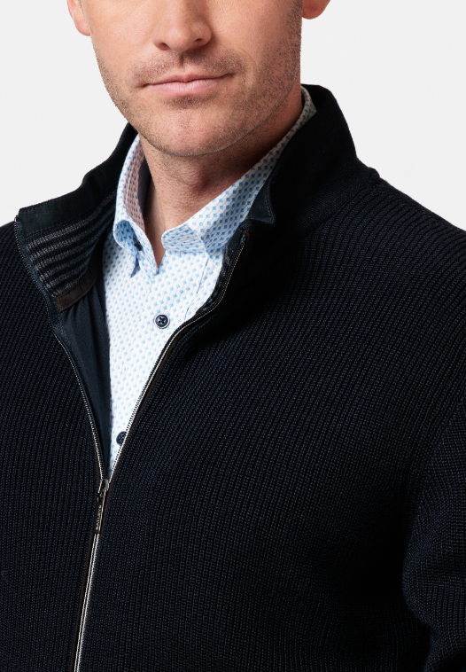 Baileys Fully Lined Zip Navy Cardigan 322133-60 Baileys Fully Lined Zip Navy Cardigan 322133-60