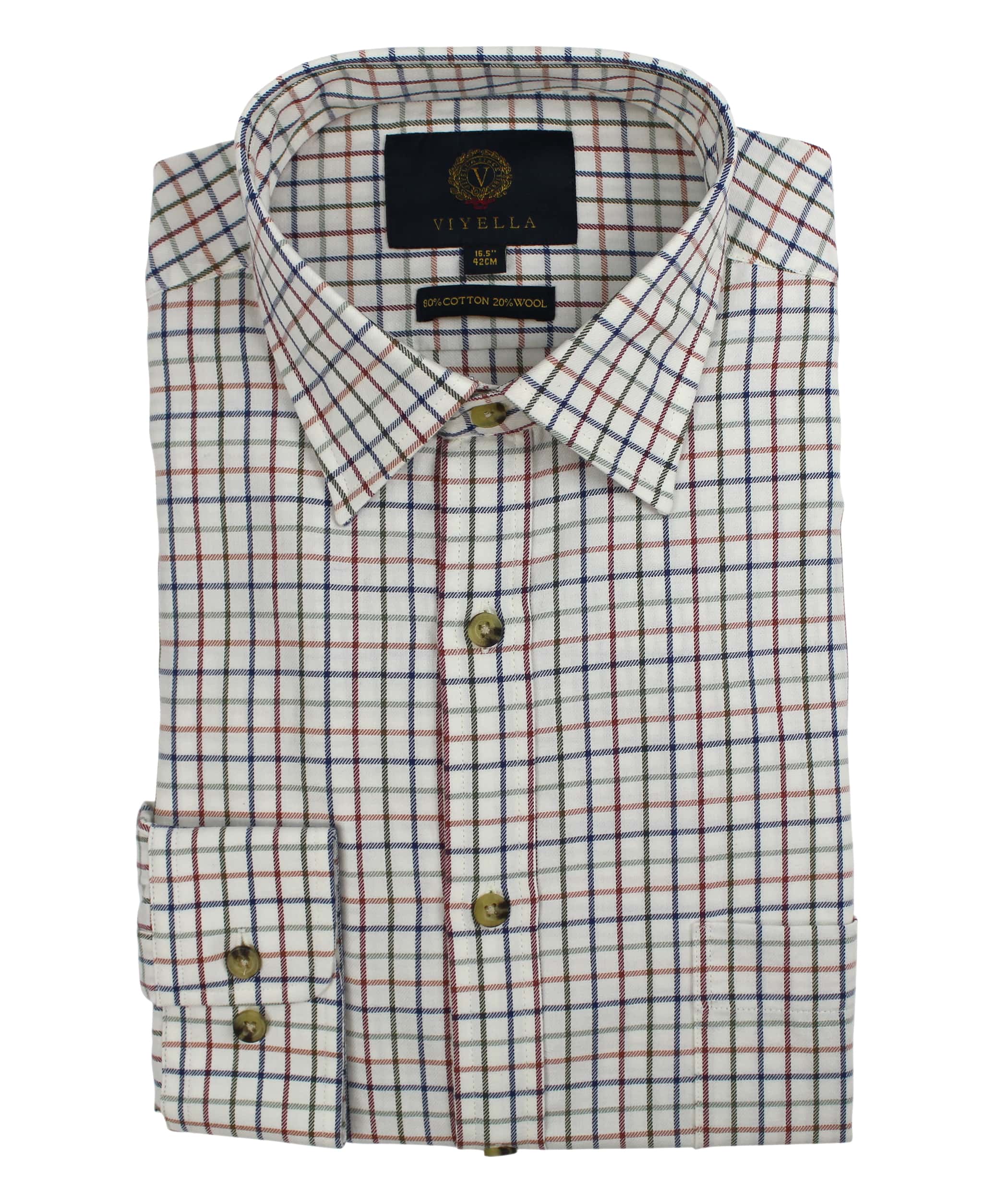Viyella 80/20 Wool Cotton Plum & Blue Tattersall Check Classic Fit Shirt VY0110-216 Viyella 80/20 Wool Cotton Plum & Blue Tattersall Check Classic Fit Shirt VY0110-216