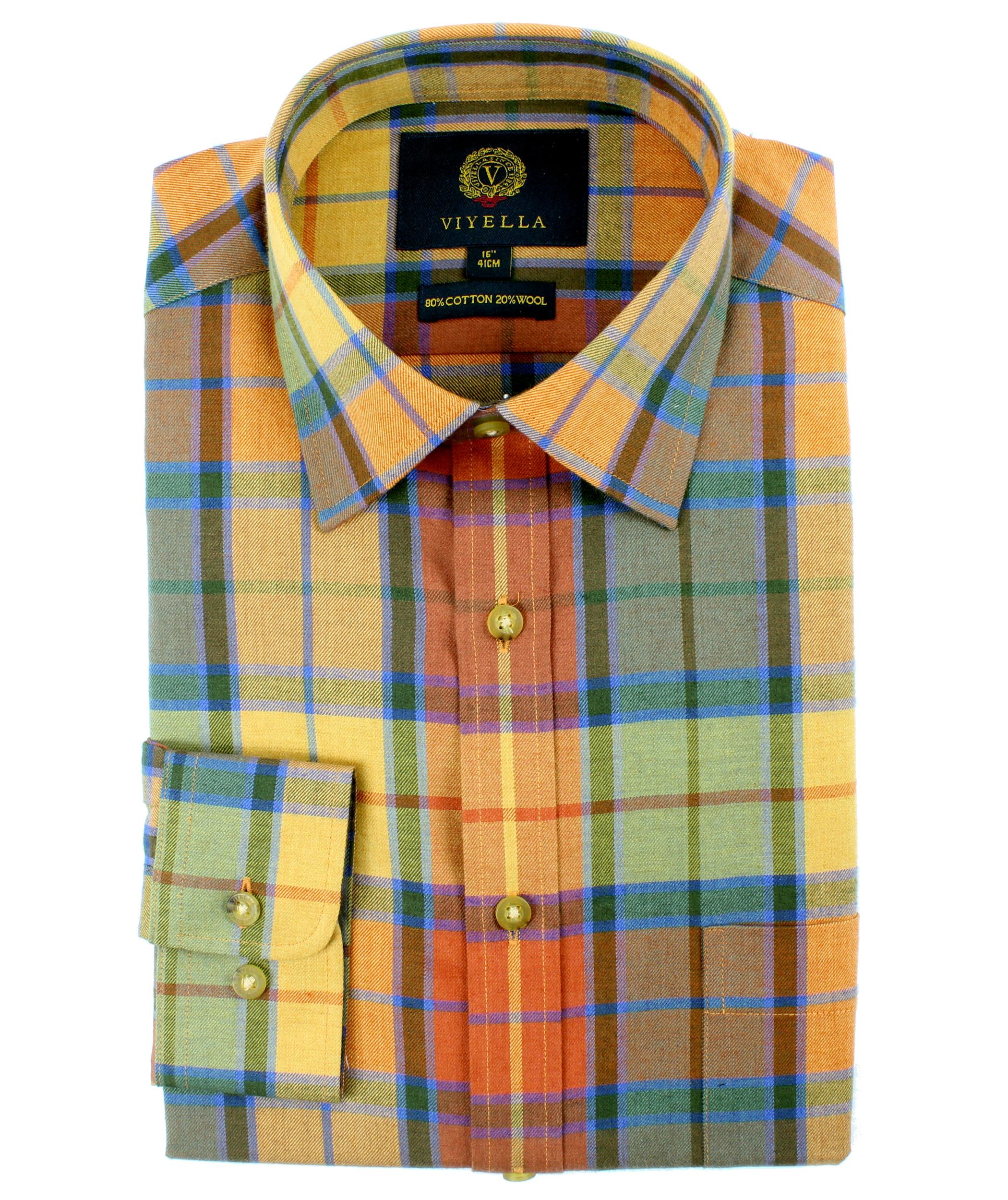 Viyella 80/20 Golden Autumn Plaid Classic Fit Shirt VY3136-1001 Viyella 80/20 Golden Autumn Plaid Classic Fit Shirt VY3136-1001