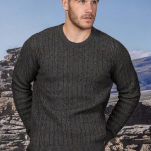 Noble Wilde Possum-Merino Cable Crew Moraine NW1092
