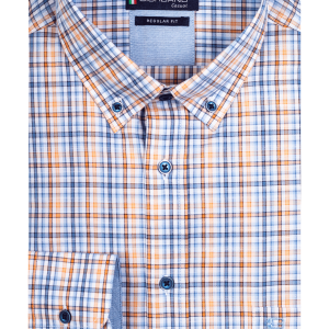 Giordano Orange Fine Check Shirt 417305-20
