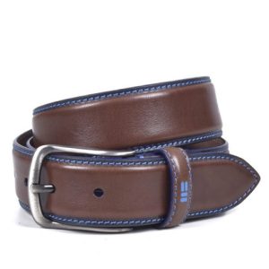 Miguel Bellido Blue Stitch Brown Leather Belt 0000780