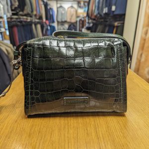 Gianni Conti Green Leather Croc Skin Effect Bag 9493312