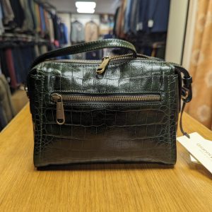 Gianni Conti Green Leather Croc Skin Effect Bag 9493312