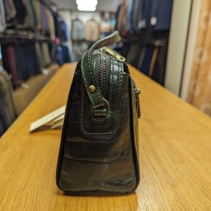 Gianni Conti Green Leather Croc Skin Effect Bag 9493312