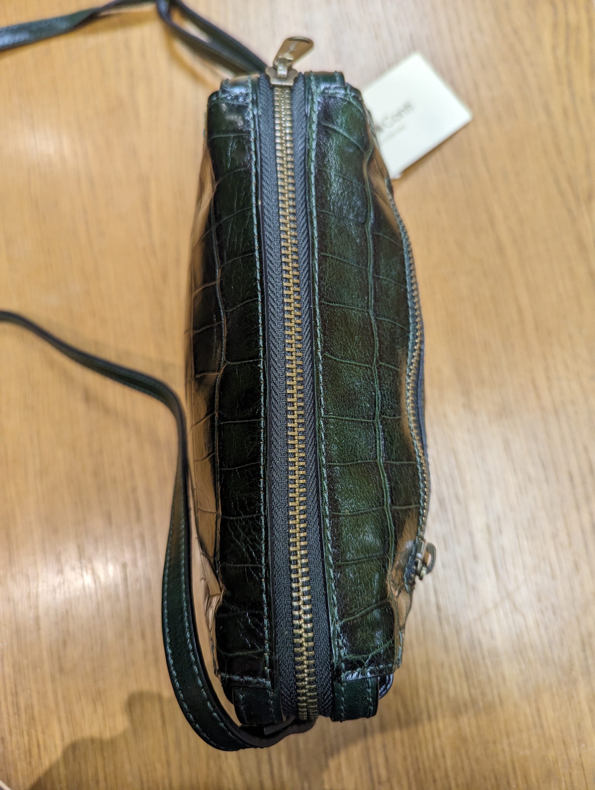 Gianni Conti Green Leather Croc Skin Effect Bag 9493312 Gianni Conti Green Leather Croc Skin Effect Bag 9493312