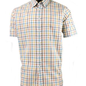 Viyella Amber Royal Oxford Check Short Sleeve Shirt VY1625H-220-M