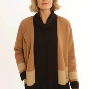 Pomodoro Edge to Edge Stripe Long Cardigan - Camel - 52451
