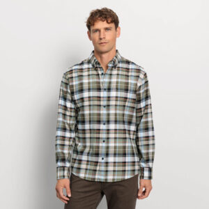 Olymp Regular Fit Check Shirt - Olive - 4090/64/47