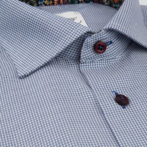 Oscar Premium Textured Cotton Shirt - Blue - 6651-05-RN-017