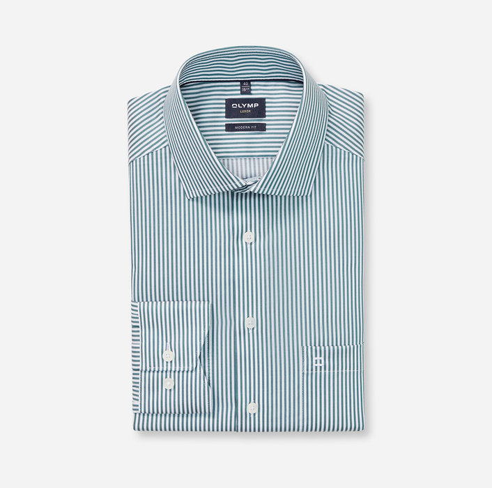 Olymp Modern Fit Bengal Stripe Shirt - Green - 1358/74/45