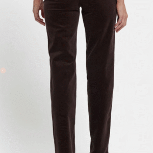 NYDJ Marilyn Straight Needlecord Trousers - Chocolate - MBCRMS2299