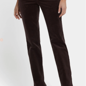 NYDJ Marilyn Straight Needlecord Trousers - Chocolate - MBCRMS2299