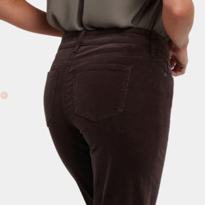 NYDJ Marilyn Straight Needlecord Trousers - Chocolate - MBCRMS2299