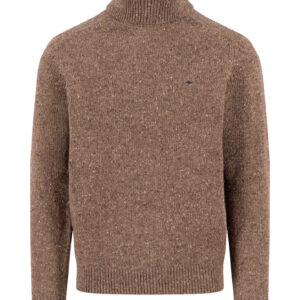 Fynch-Hatton Donegal Roll Neck Jumper - Chocolate - 1510345