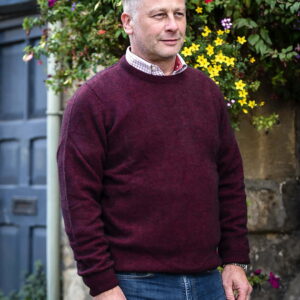 Noble Wilde Cambridge Crew Neck Jumper - Port