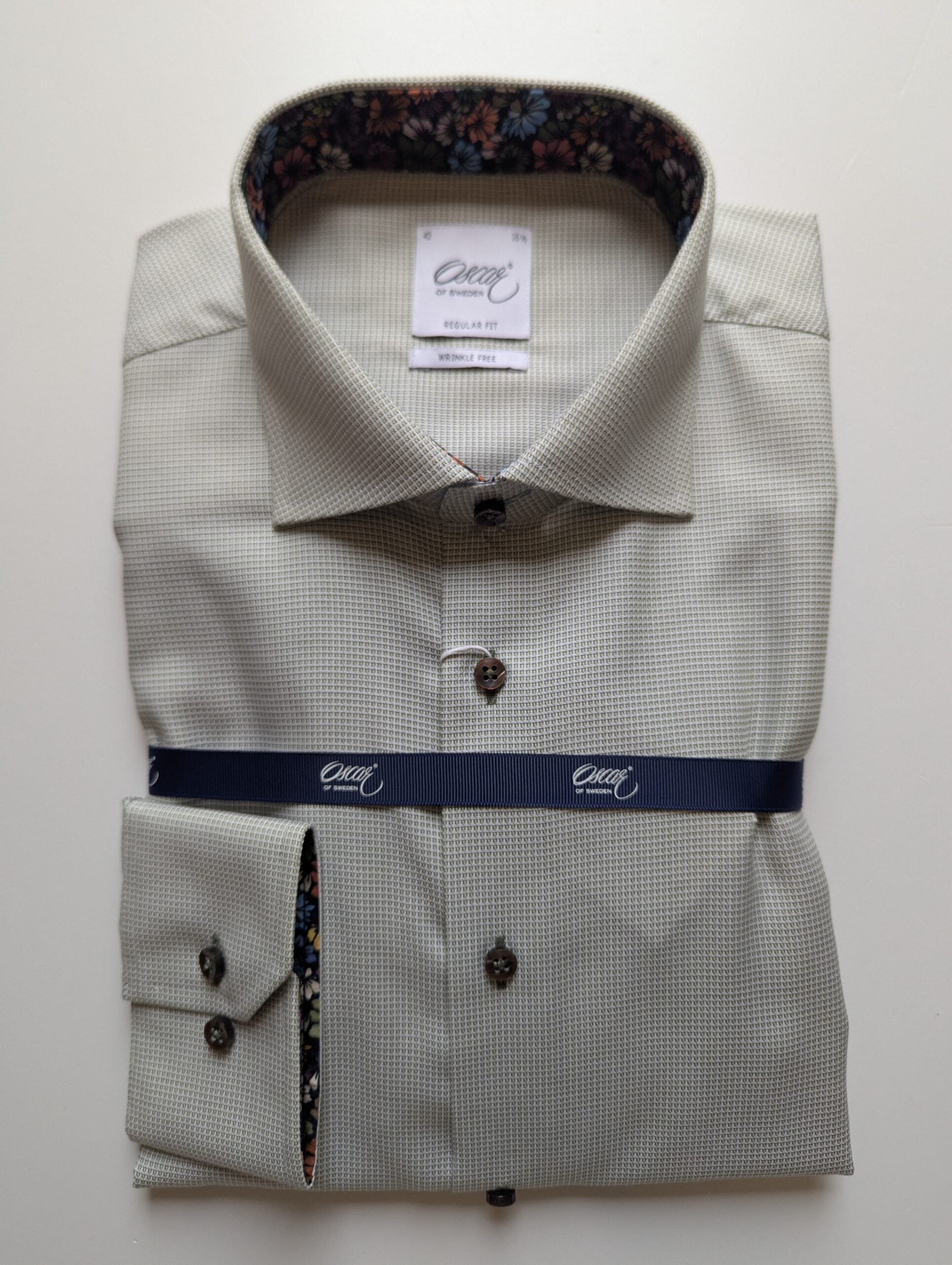 Oscar Textured Cotton Shirt - Green Oscar Textured Cotton Shirt - Green