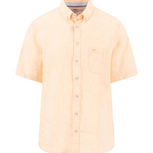 Fynch-Hatton Short Sleeve Pure Linen Shirt - Tangerine - 16046001/212