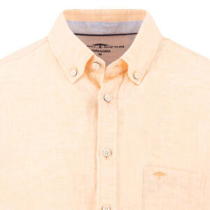 Fynch-Hatton Short Sleeve Pure Linen Shirt - Tangerine - 16046001/212