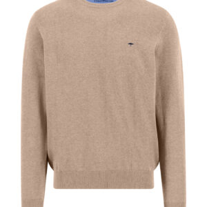 Fynch-Hatton Superfine Cotton Crew Neck - Taupe