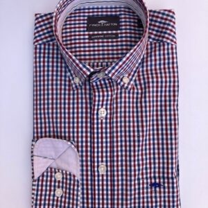 Fynch-Hatton Poplin Check 1602 8200 341 Cranberry