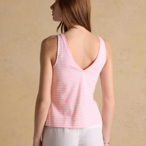 Delilah Pink Stripe V-Neck Jersey Vest