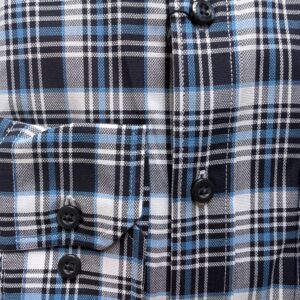 Bugatti Easy Care Cotton Check Shirt - Blue - 88402D/390