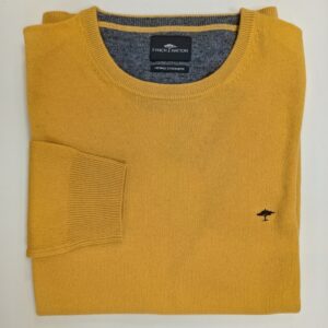 Fynch-Hatton Merino Cashmere Crew Neck Jumper - Amber/Mustard