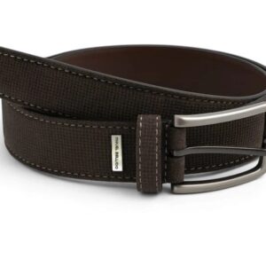 Miguel Bellido Brown Textured Suede Belt 