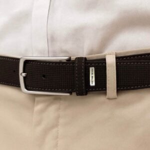 Miguel Bellido Brown Textured Suede Belt 