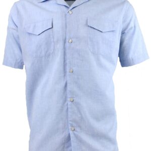 VY1630H-128 Viyella Cotton-Linen Short Sleeve Sky