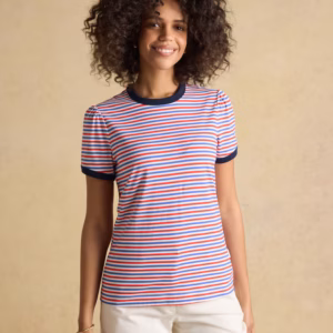 Erin Green Stripe Short Sleeve Jersey T-Shirt - W37-019