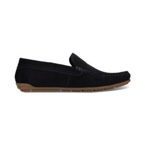 Bugatti Tao Slip On Mocassin Suede Shoes - Navy - 8953-489